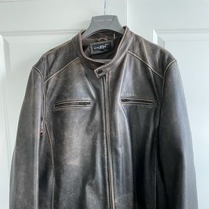 Black Rivet 3XT dark brown leather jacket